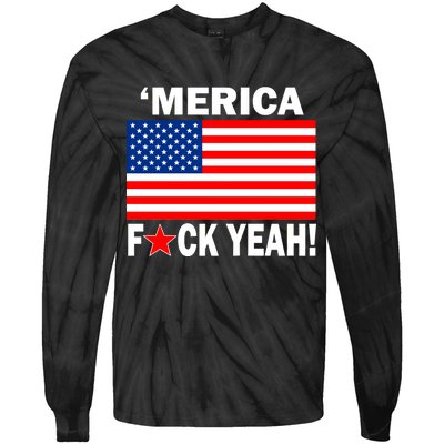 Merica F*ck Yeah! USA Tie-Dye Long Sleeve Shirt