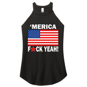 Merica F*ck Yeah! USA Women's Perfect Tri Rocker Tank