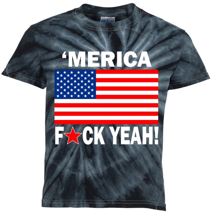 Merica F*ck Yeah! USA Kids Tie-Dye T-Shirt