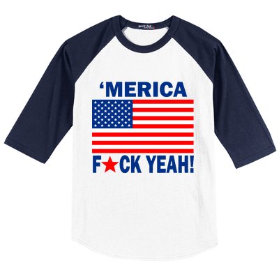 Merica F*ck Yeah! USA Baseball Sleeve Shirt