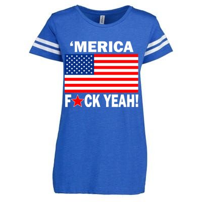 Merica F*ck Yeah! USA Enza Ladies Jersey Football T-Shirt