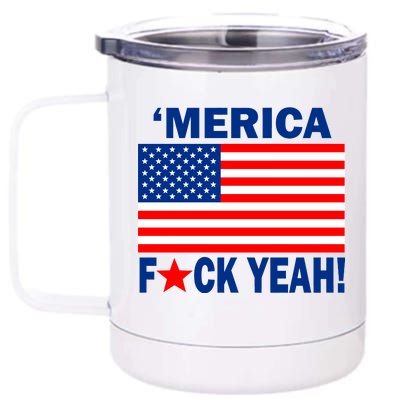 Merica F*ck Yeah! USA 12 oz Stainless Steel Tumbler Cup