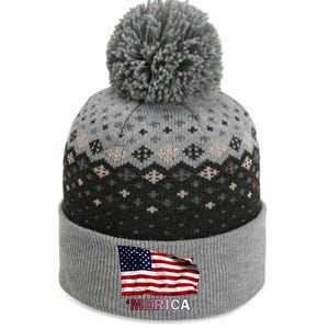 Merica Flag Wave The Baniff Cuffed Pom Beanie