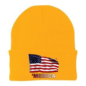 Merica Flag Wave Knit Cap Winter Beanie