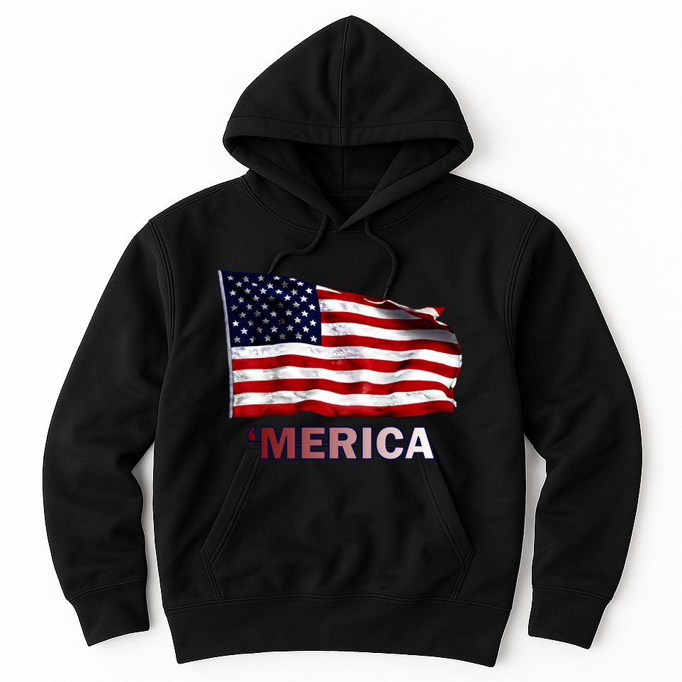 Merica Flag Wave Hoodie