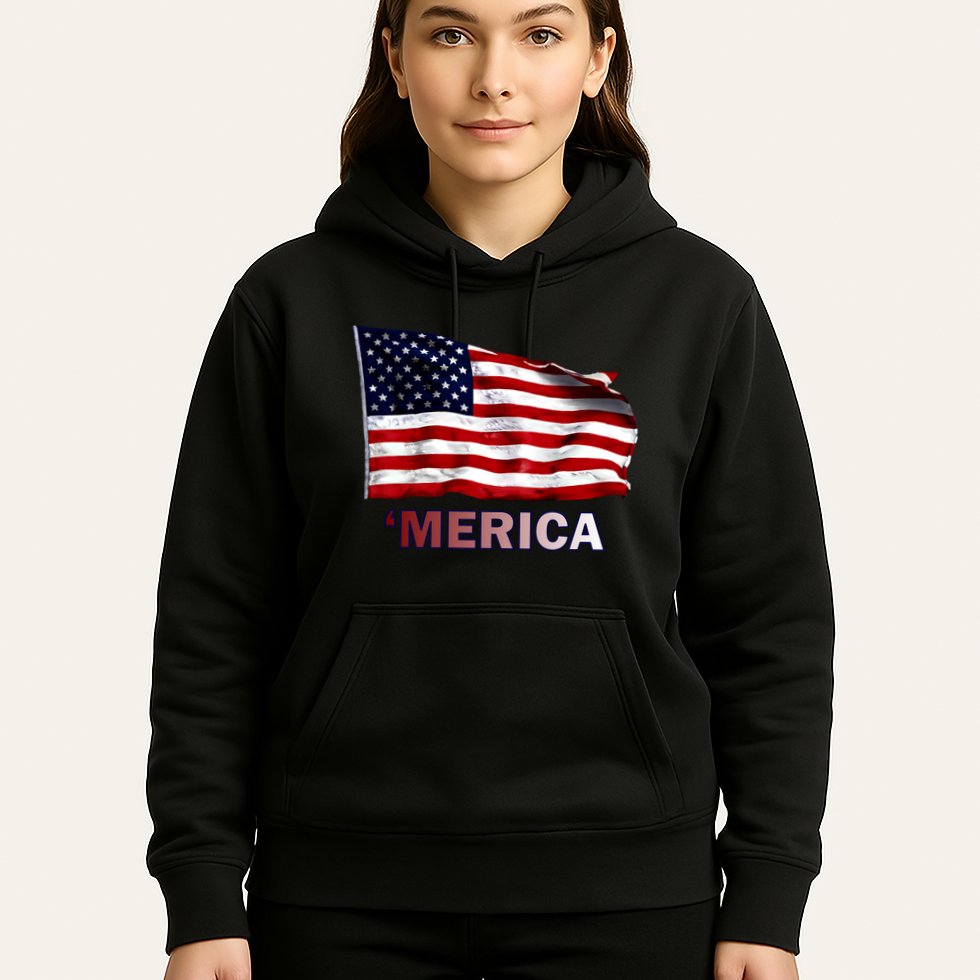 Merica Flag Wave Hoodie