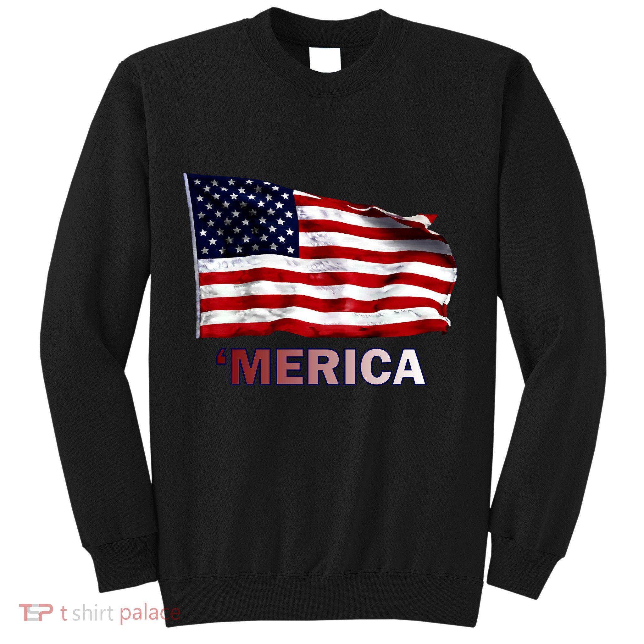 Merica Flag Wave Sweatshirt