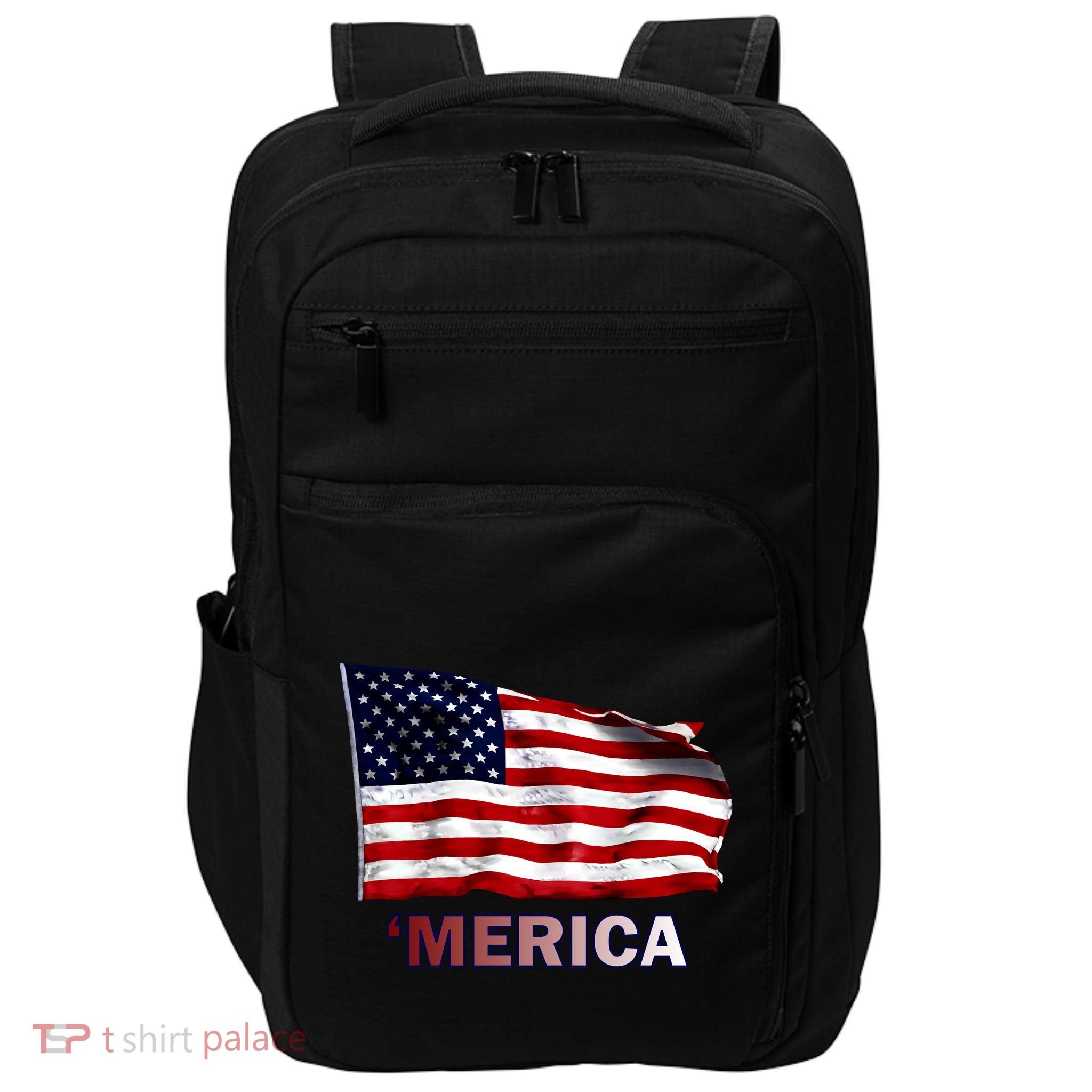 Merica Flag Wave Impact Tech Backpack