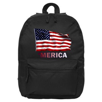 Merica Flag Wave 16 in Basic Backpack