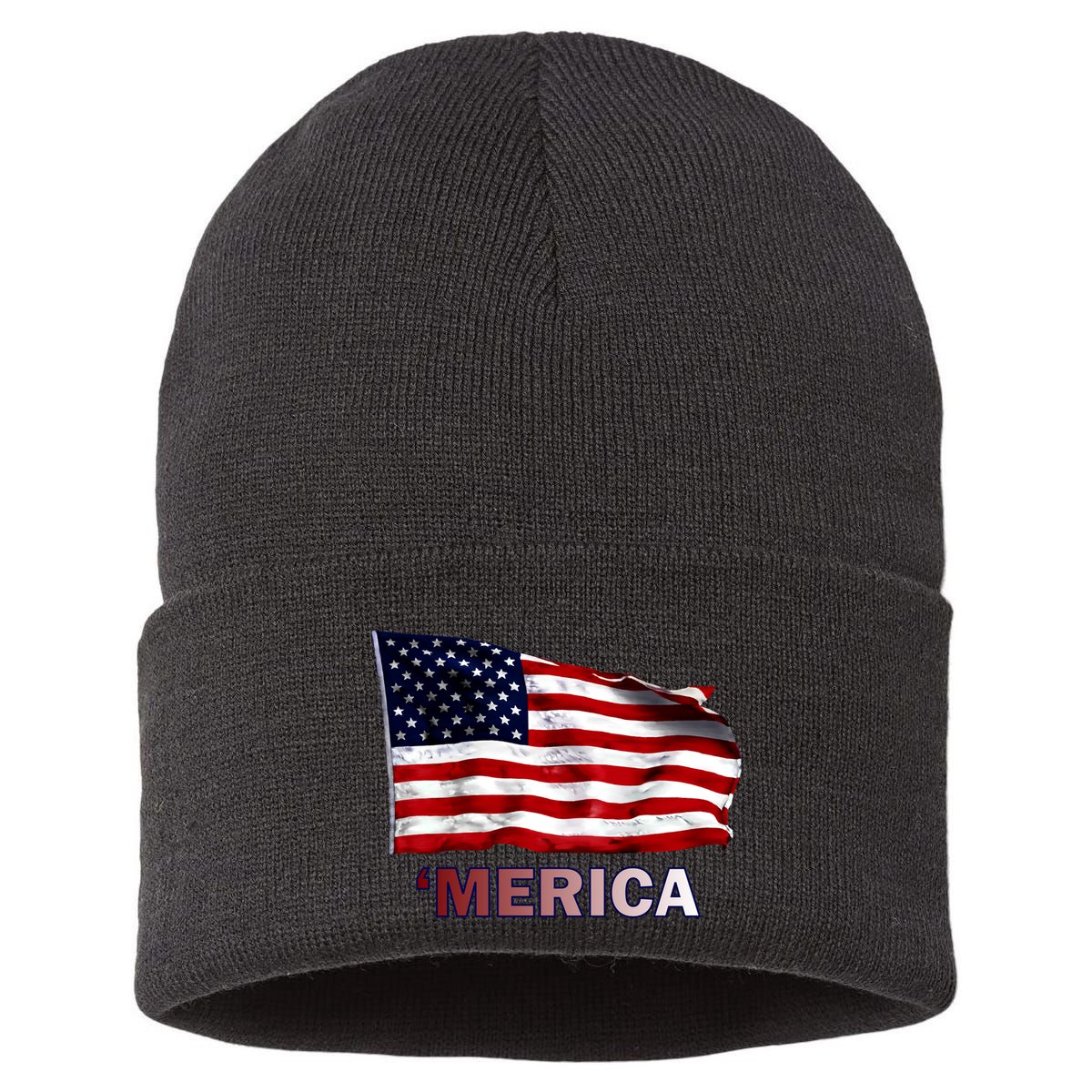 Merica Flag Wave Sustainable Knit Beanie
