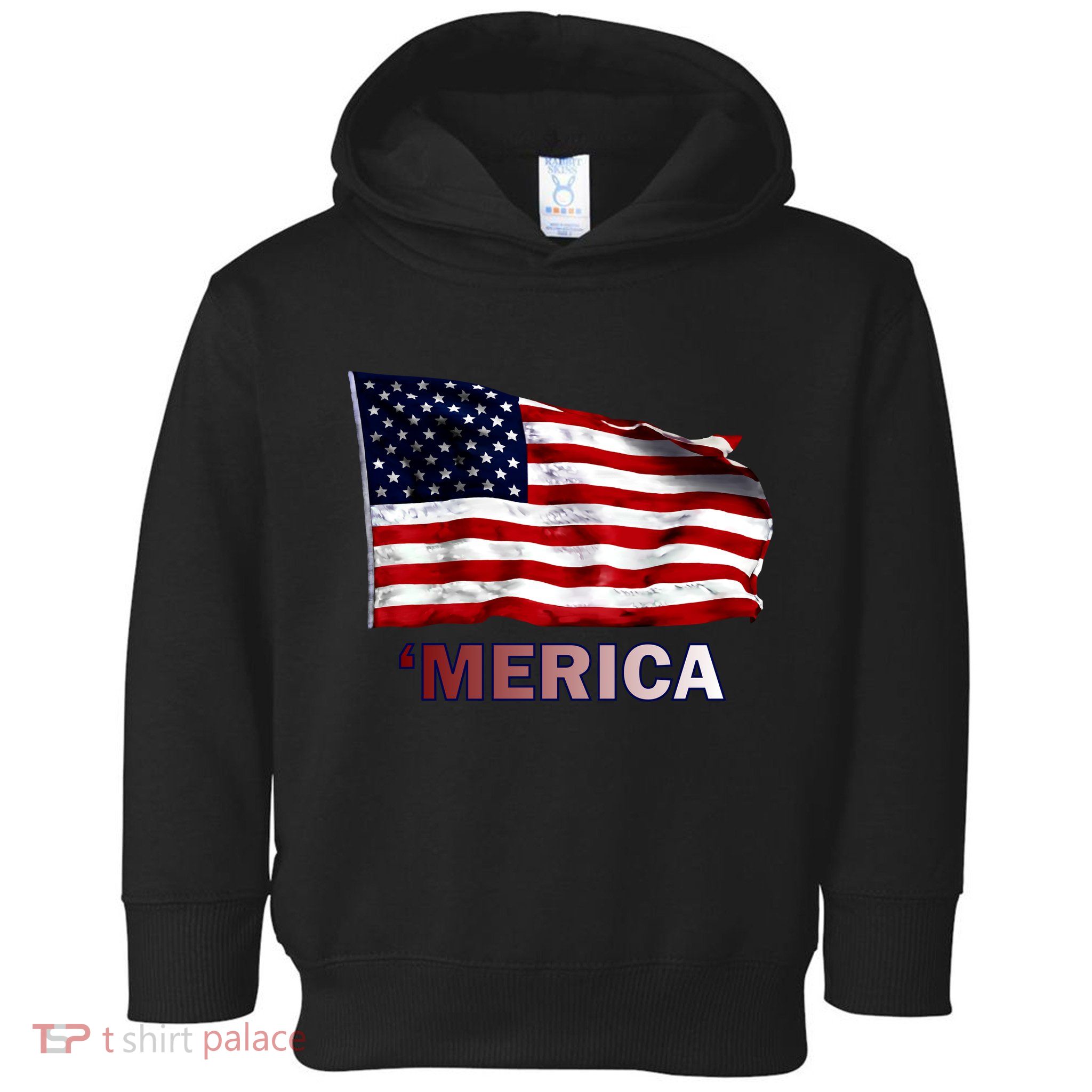 Merica Flag Wave Toddler Hoodie