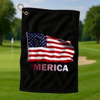 Merica Flag Wave Golf Towel