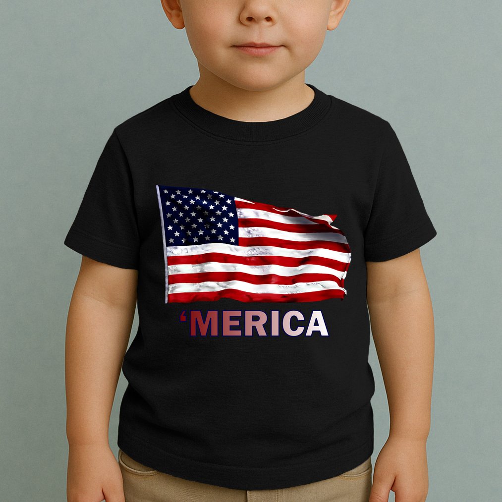 Merica Flag Wave Toddler T-Shirt