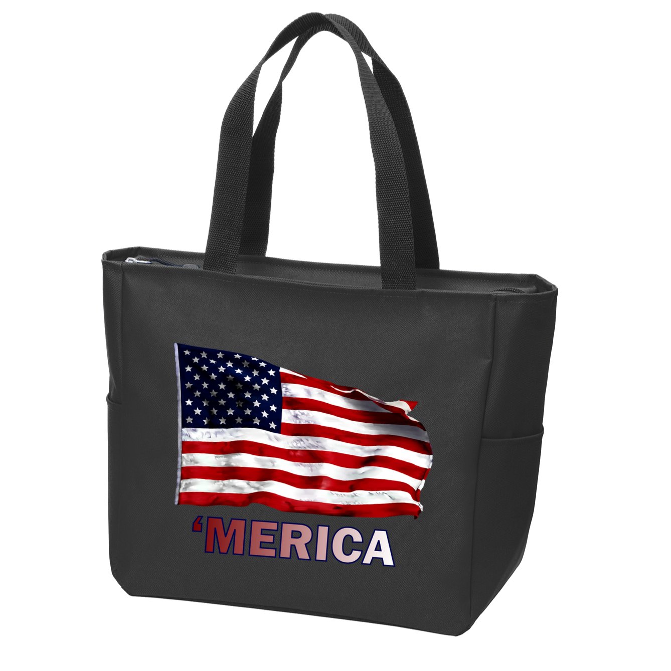 Merica Flag Wave Zip Tote Bag