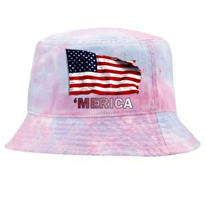 Merica Flag Wave Tie-Dyed Bucket Hat