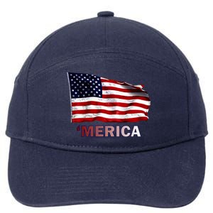 Merica Flag Wave 7-Panel Snapback Hat