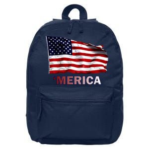 Merica Flag Wave 16 in Basic Backpack