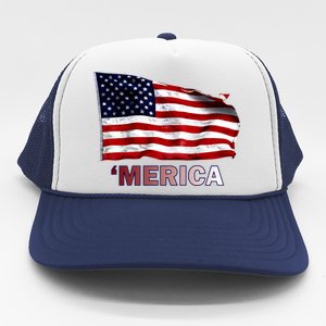 Merica Flag Wave Trucker Hat