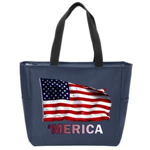 Merica Flag Wave Zip Tote Bag