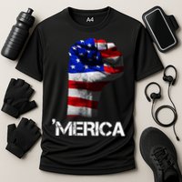 Merica Freedom Fist Cooling Performance Crew T-Shirt