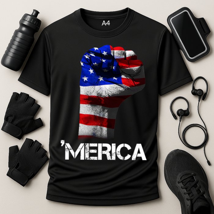 Merica Freedom Fist Cooling Performance Crew T-Shirt
