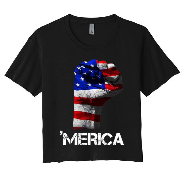 Merica Freedom Fist Crop Top