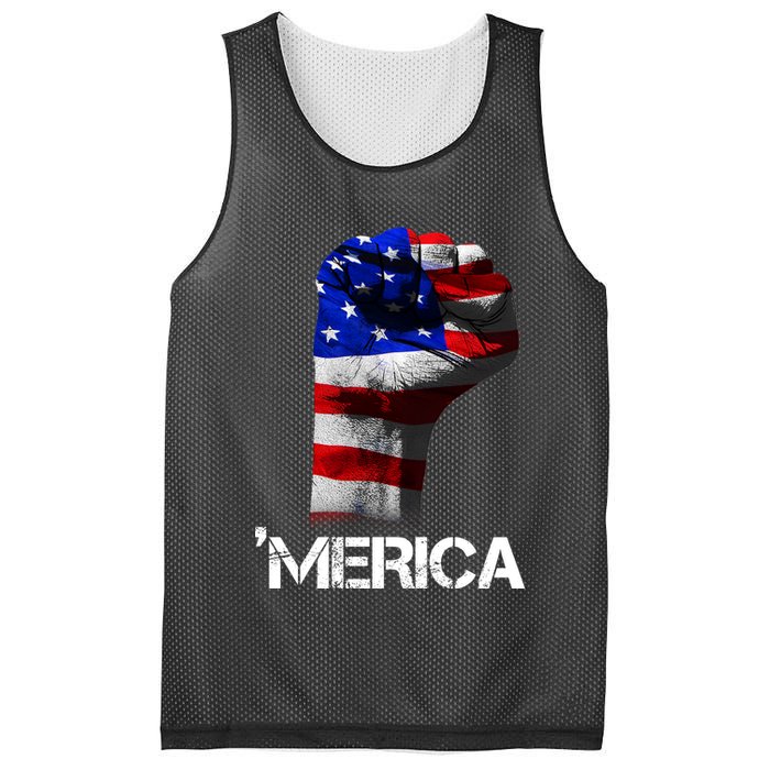 Merica Freedom Fist Mesh Reversible Basketball Jersey Tank