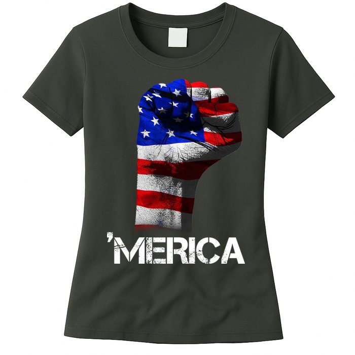 Merica Freedom Fist Womens T-Shirt
