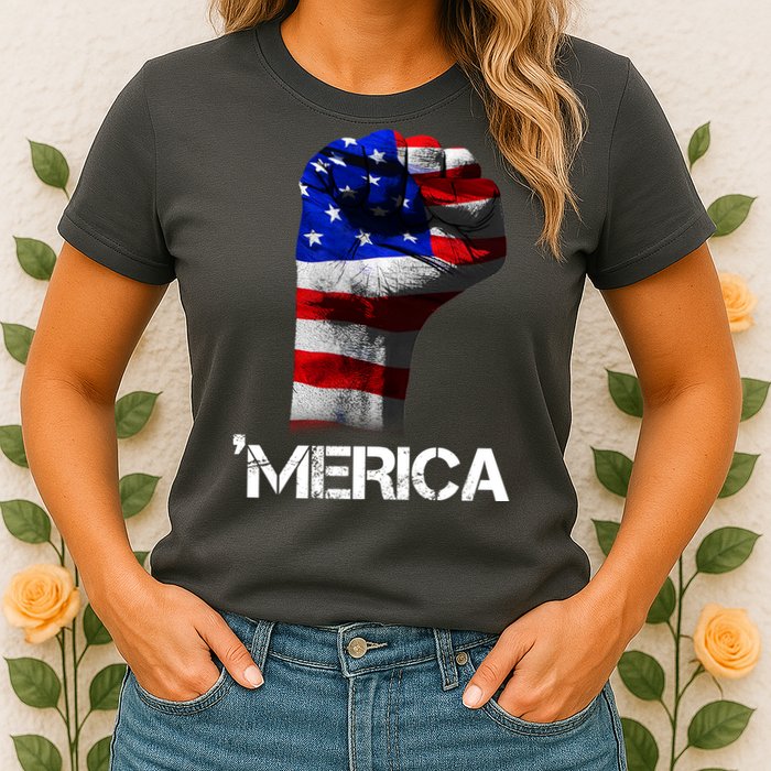 Merica Freedom Fist Womens T-Shirt