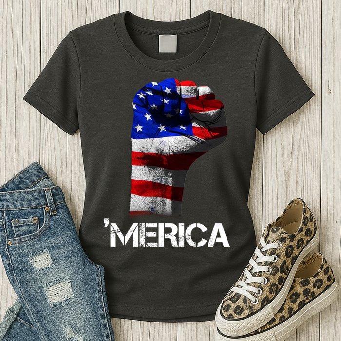 Merica Freedom Fist Womens T-Shirt