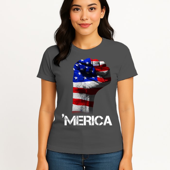 Merica Freedom Fist Womens T-Shirt