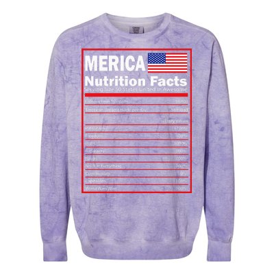 Merica Nutrition Facts Colorblast Crewneck Sweatshirt