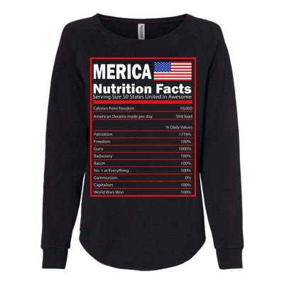 Merica Nutrition Facts Womens California Wash Sweatshirt