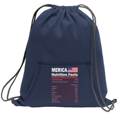 Merica Nutrition Facts Sweatshirt Cinch Pack Bag