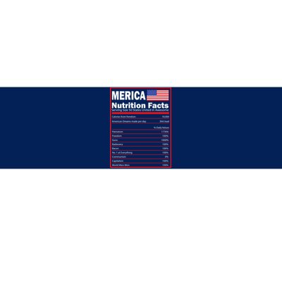 Merica Nutrition Facts Bumper Sticker