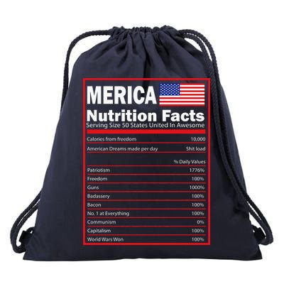 Merica Nutrition Facts Drawstring Bag