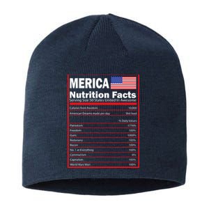 Merica Nutrition Facts Sustainable Beanie