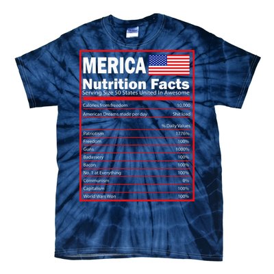 Merica Nutrition Facts Tie-Dye T-Shirt