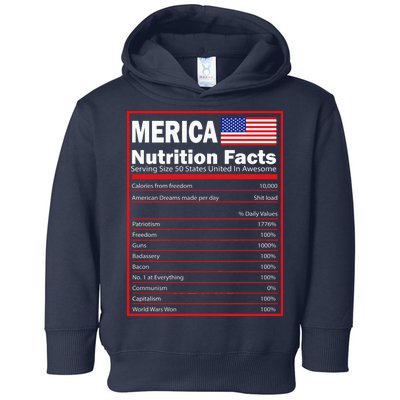 Merica Nutrition Facts Toddler Hoodie