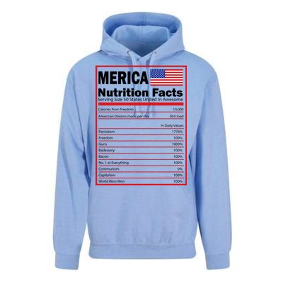 Merica Nutrition Facts Unisex Surf Hoodie