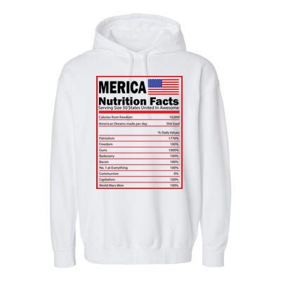 Merica Nutrition Facts Garment-Dyed Fleece Hoodie