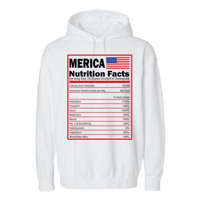 Merica Nutrition Facts Garment-Dyed Fleece Hoodie