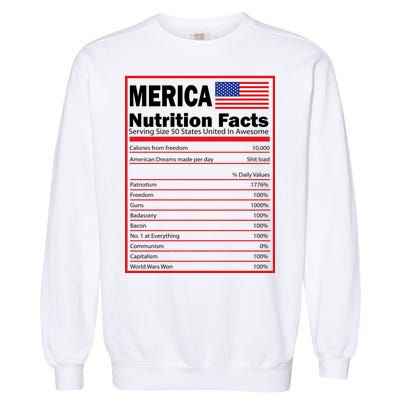 Merica Nutrition Facts Garment-Dyed Sweatshirt