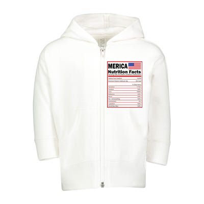 Merica Nutrition Facts Toddler Zip Fleece Hoodie