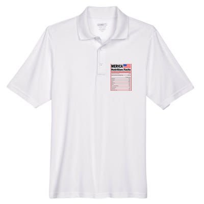 Merica Nutrition Facts Men's Origin Performance Piqué Polo