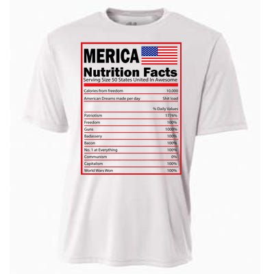 Merica Nutrition Facts Cooling Performance Crew T-Shirt