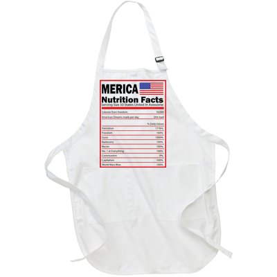 Merica Nutrition Facts Full-Length Apron With Pockets