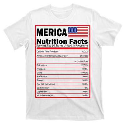 Merica Nutrition Facts T-Shirt