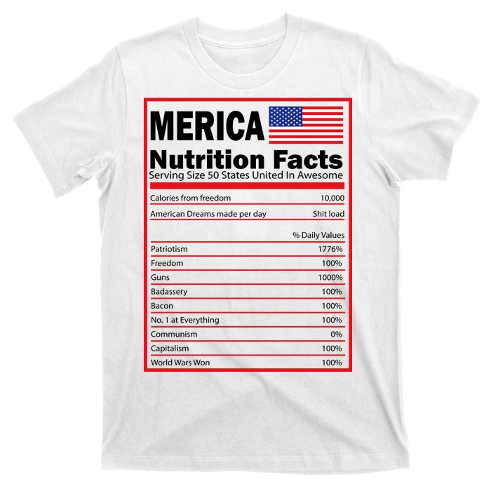 Merica Nutrition Facts T-Shirt