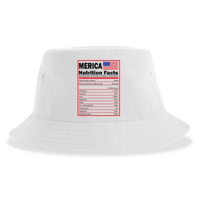Merica Nutrition Facts Sustainable Bucket Hat